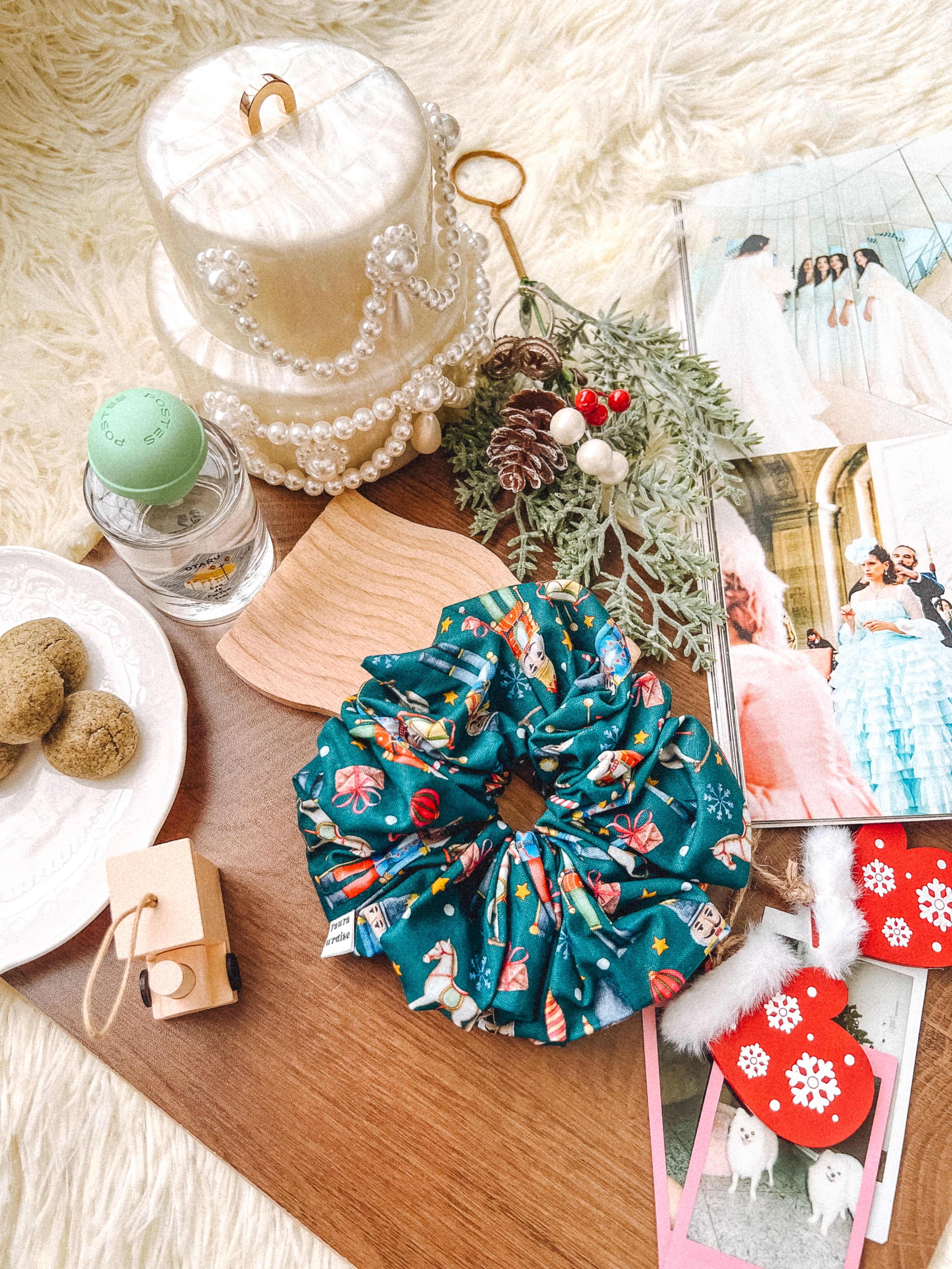 Ruby Ribbon Pearl Ornament