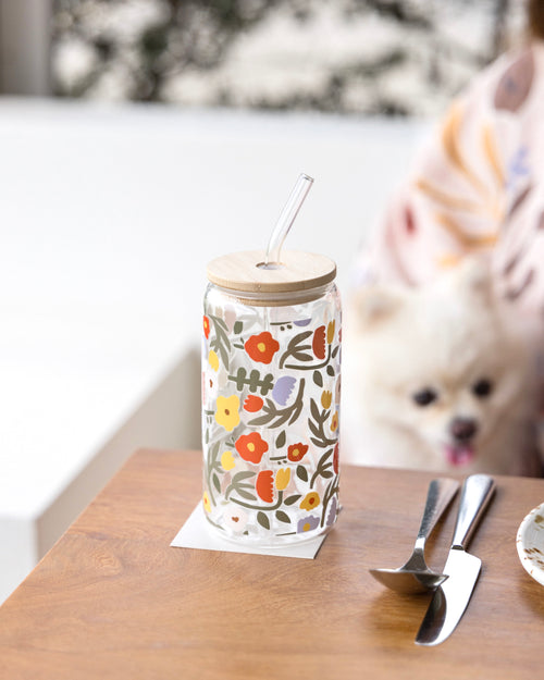 Blooms 16oz (470ml) Glass Cup
