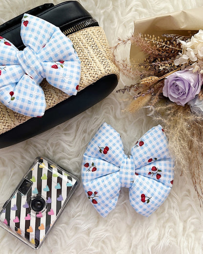 Summer Berry Pillow Bow / Blue