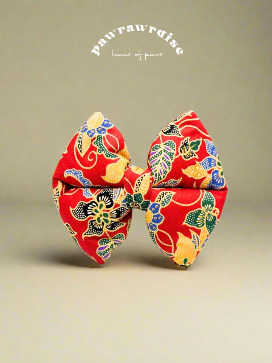 Lowen Batik Pillow Bow / Red