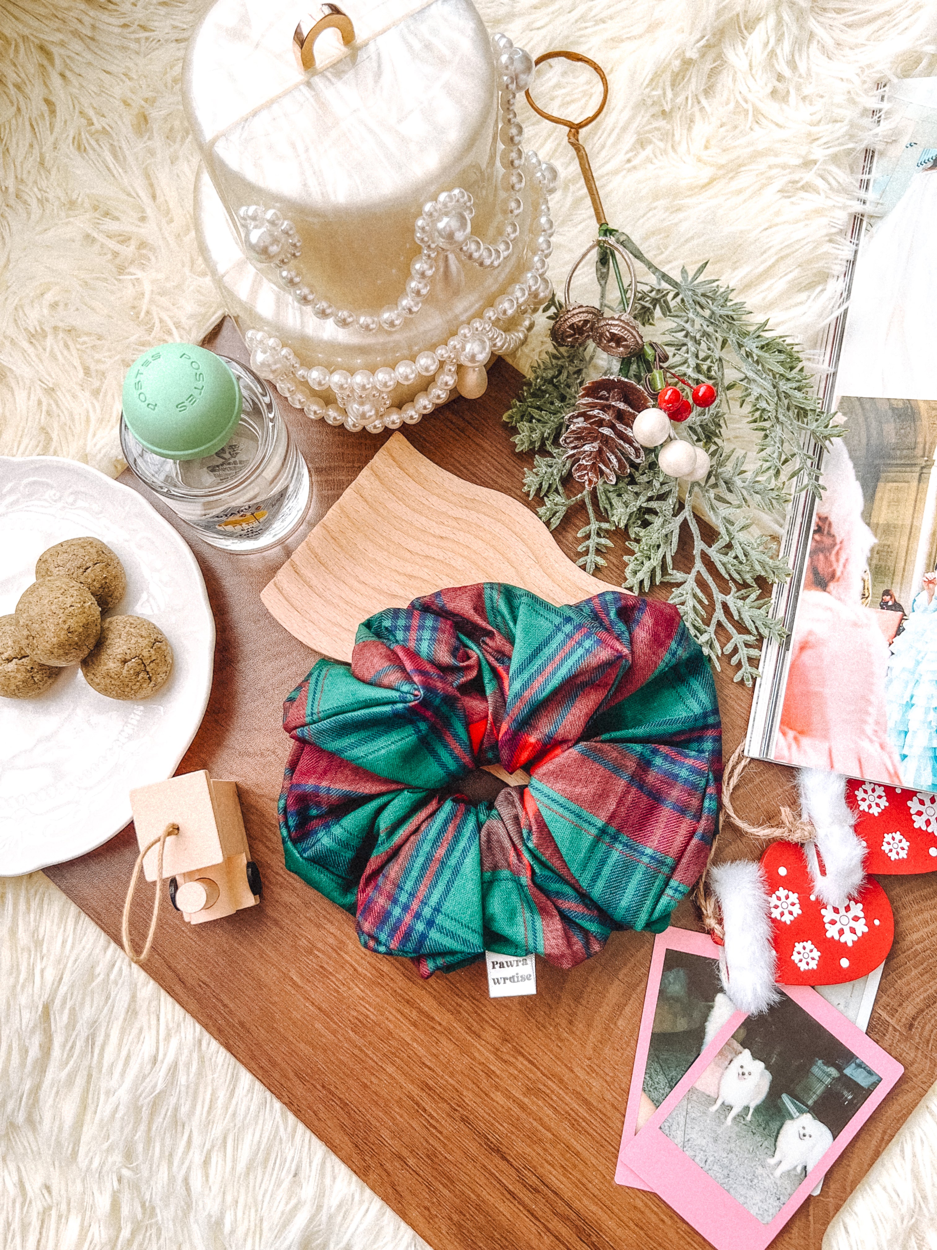 Ruby Ribbon Pearl Ornament