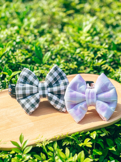 Checkered Pillow Bow / Lilac