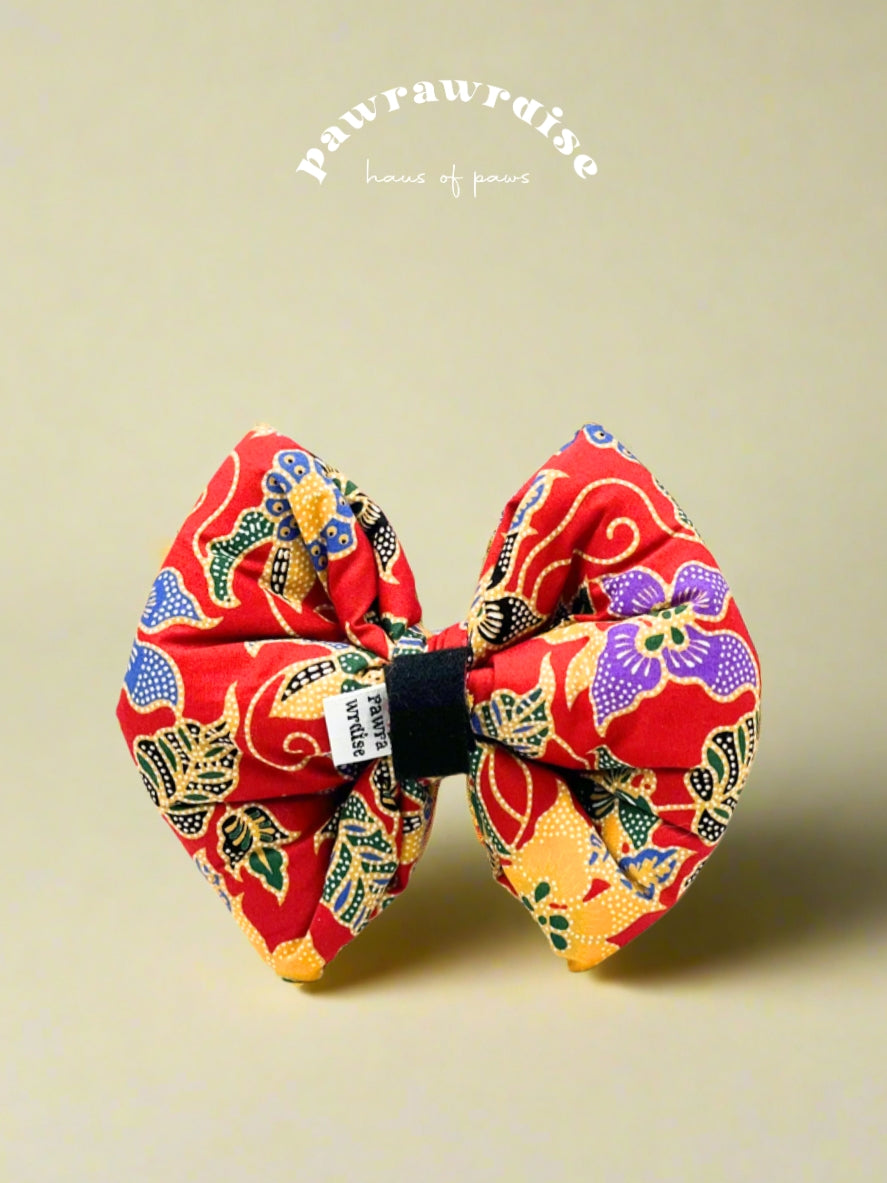 Lowen Batik Pillow Bow / Red