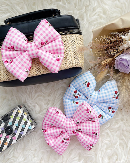 Summer Berry Pillow Bow / Blue