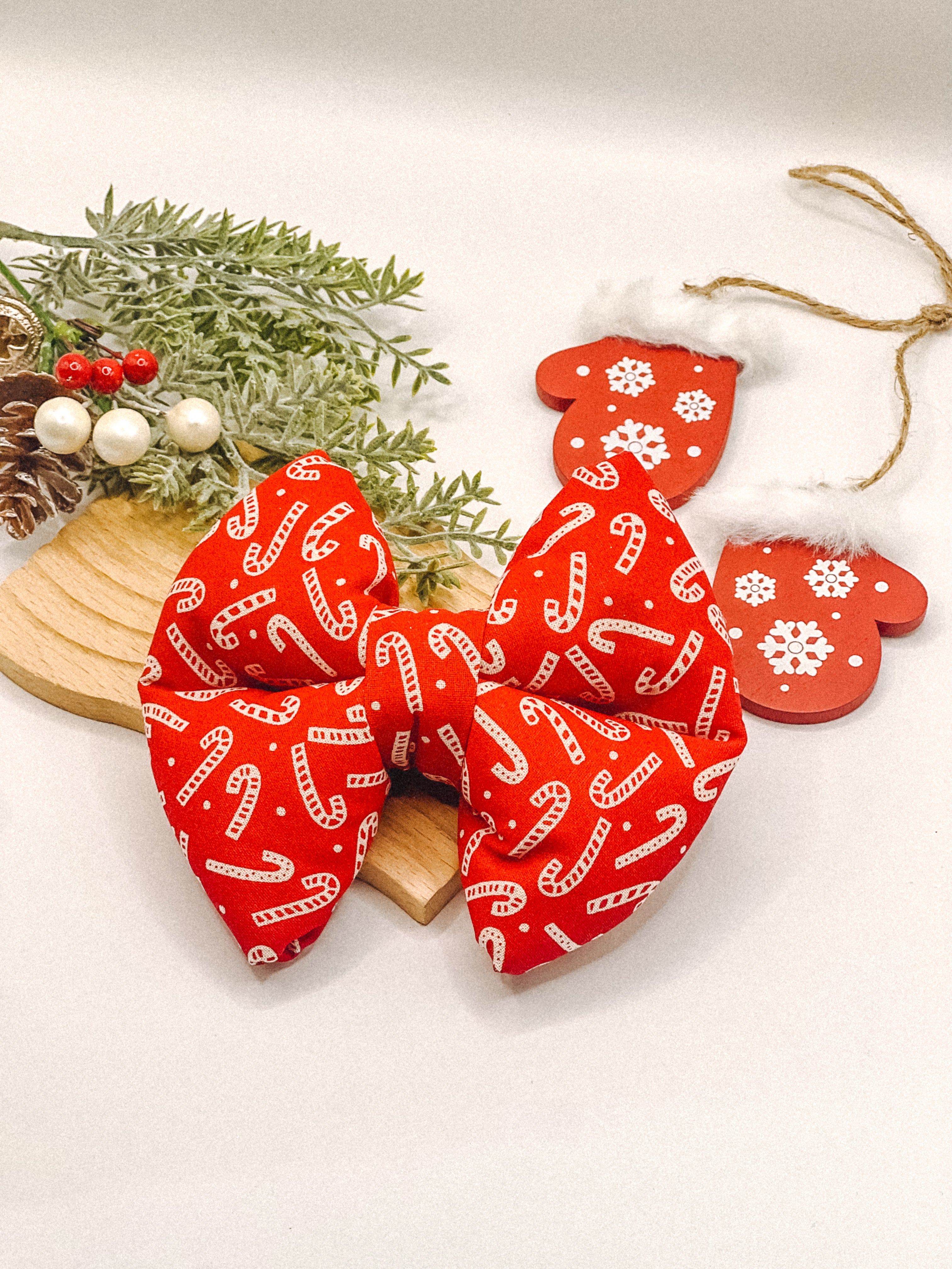Candy Cane Pillow Bow