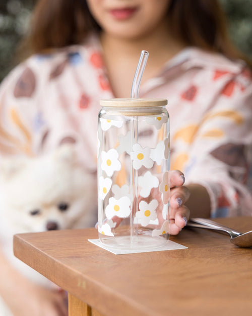 Daisy Dream 16oz (470ml) Glass Cup