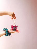 Ruby Ribbon Pearl Ornament