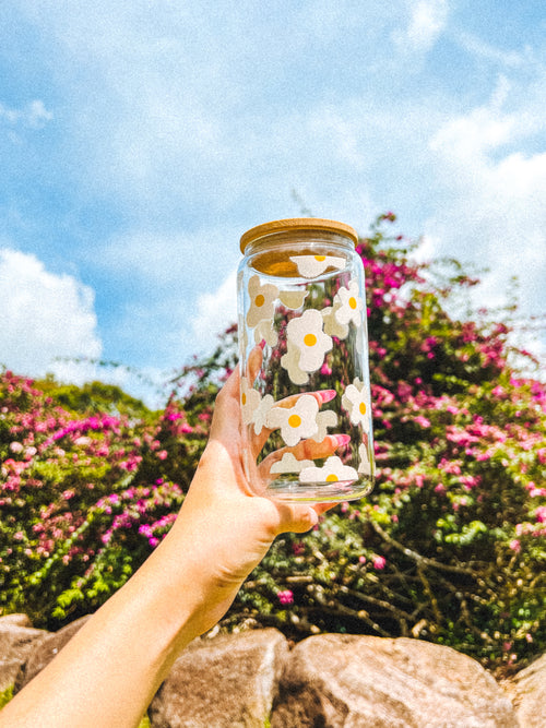 Daisy Dream 16oz (470ml) Glass Cup