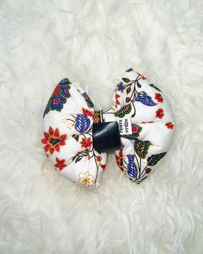 Lowen Batik Pillow Bow / White