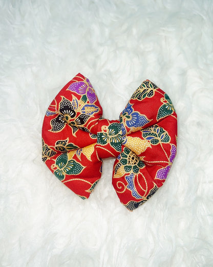 Lowen Batik Pillow Bow / Red