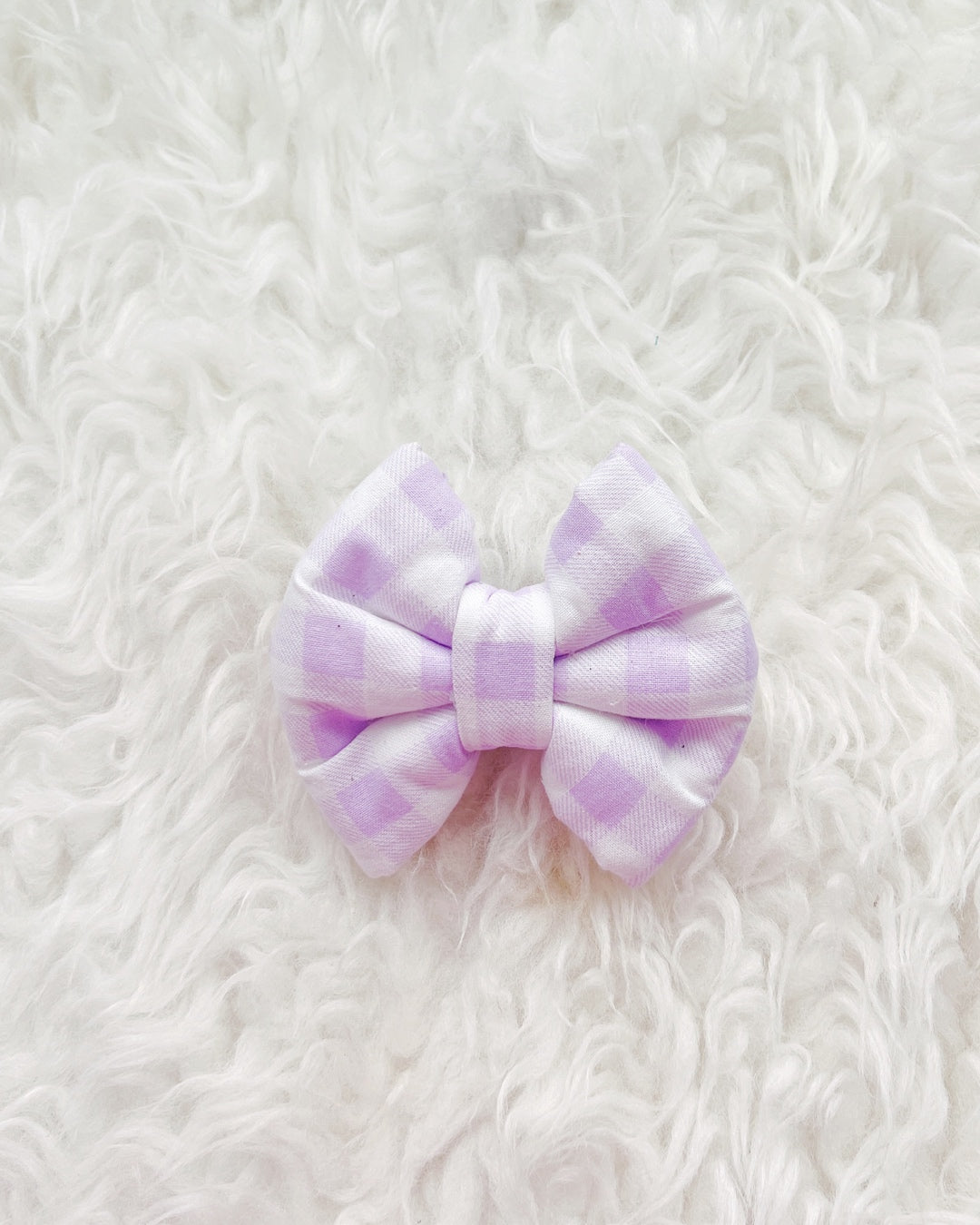 Checkered Pillow Bow / Lilac