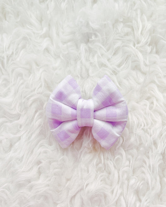 Checkered Pillow Bow / Lilac