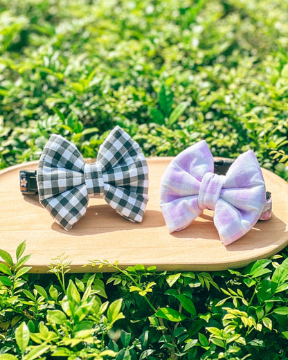 Checkered Pillow Bow / Black