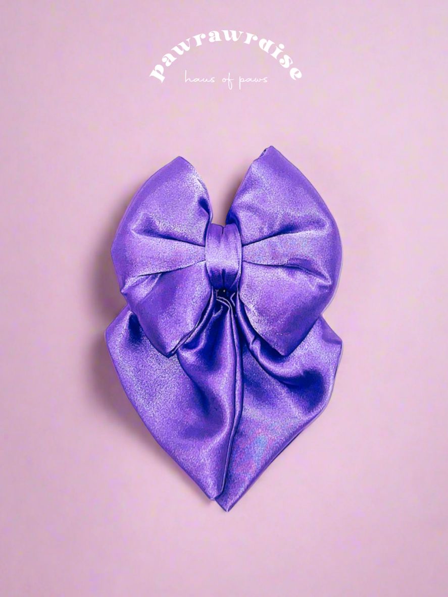 Piper Satin Pillow Sailor Bow / Dark Purple