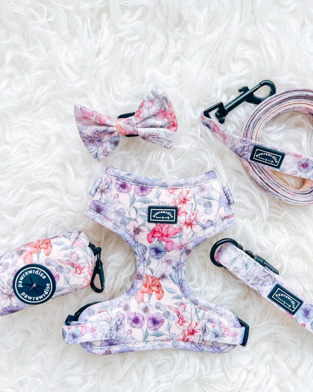 Whimsical floral harness set front side