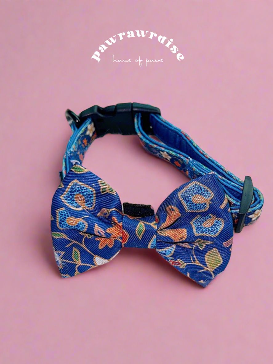Caddy Batik Bow: decorative pet bow in heritage-inspired batik print