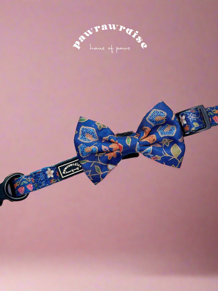 Caddy Batik Bow: decorative pet bow in heritage-inspired batik print