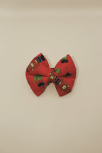 Christmas Teddy Pillow Bow – handmade pet pillow bow for a special occasion