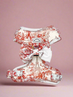 City of Love Bow – decorative pet bow in a romantic toile-inspired print
