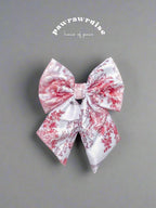 City of Love Sailor Bow – decorative pet bow in a romantic toile-inspired print
