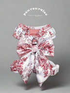 City of Love Sailor Bow – decorative pet bow in a romantic toile-inspired print