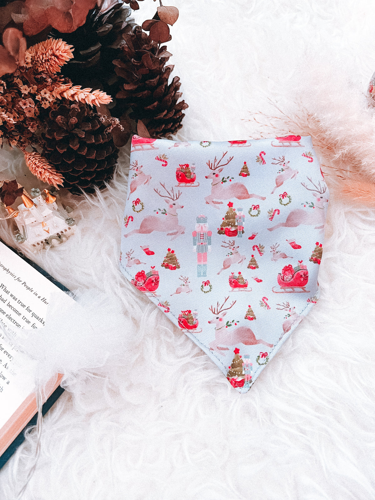 Dreamy Winter Bandana: pet bandana in winter-inspired print