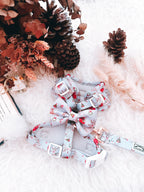 Dreamy Winter Bow: decorative pet bow in winter-inspired print