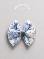 Enchanted Pillow Bow / Light Blue – handmade pillow bow for pets in a blue and white floral print