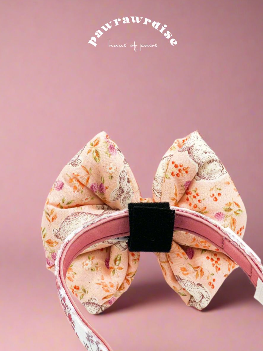 Flopsy Rabbit Pillow Bow: handmade pet pillow bow in signature print