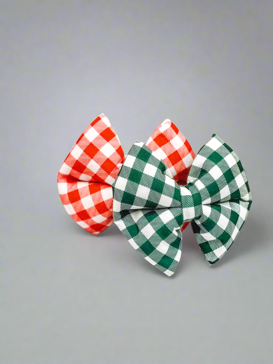 Gingham Pillow Bow – handmade pillow bow for pets in a gingham print