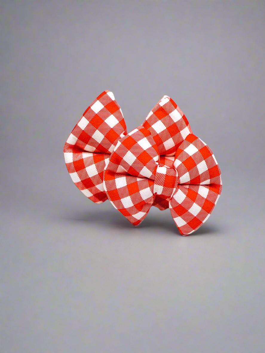 Gingham Pillow Bow – handmade pillow bow for pets in a gingham print