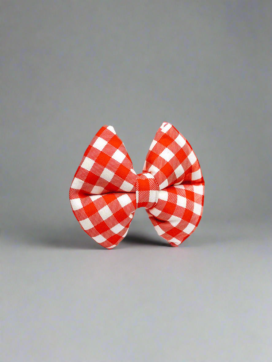 Gingham Pillow Bow – handmade pillow bow for pets in a gingham print
