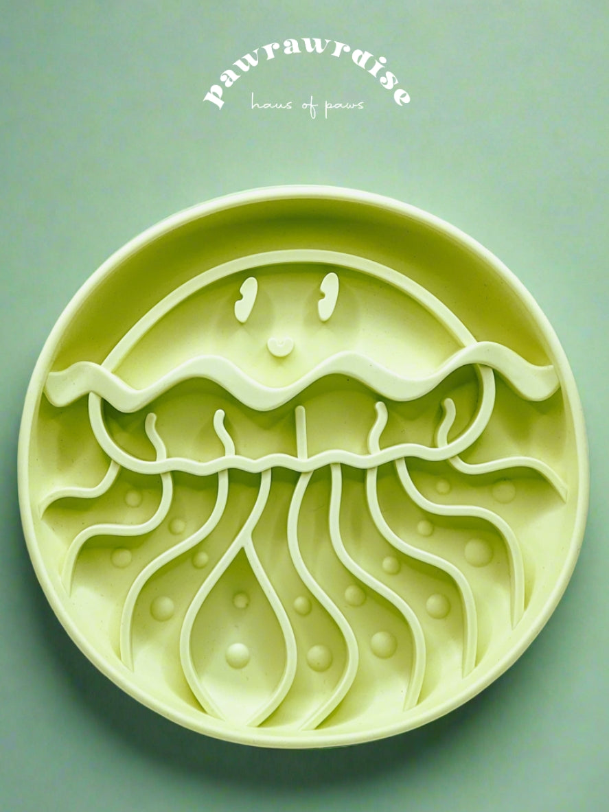 Jelly Fish Slow Feeder Bowl – pet feeding enrichment bowl with textured surface