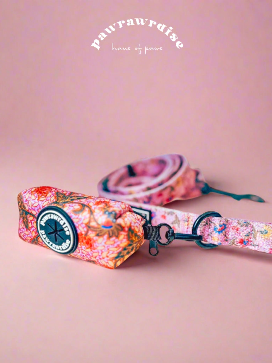 Leigh Nonya Blossom Poop Bag Holder: dog poop bag dispenser in Nonya-inspired floral print