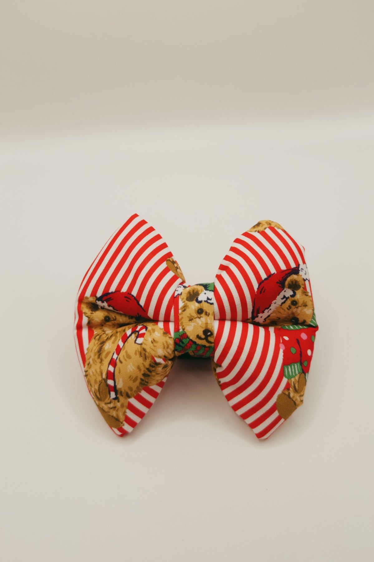 Merry Little Bear Pillow Bow – handmade pet pillow bow for a special occasion
