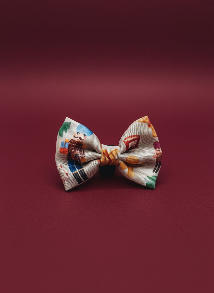 Noel's Tradition Bow Tie – decorative pet bow in a festive print