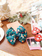 Nutcracker Pillow Bow – handmade pillow bow for pets in a signature print