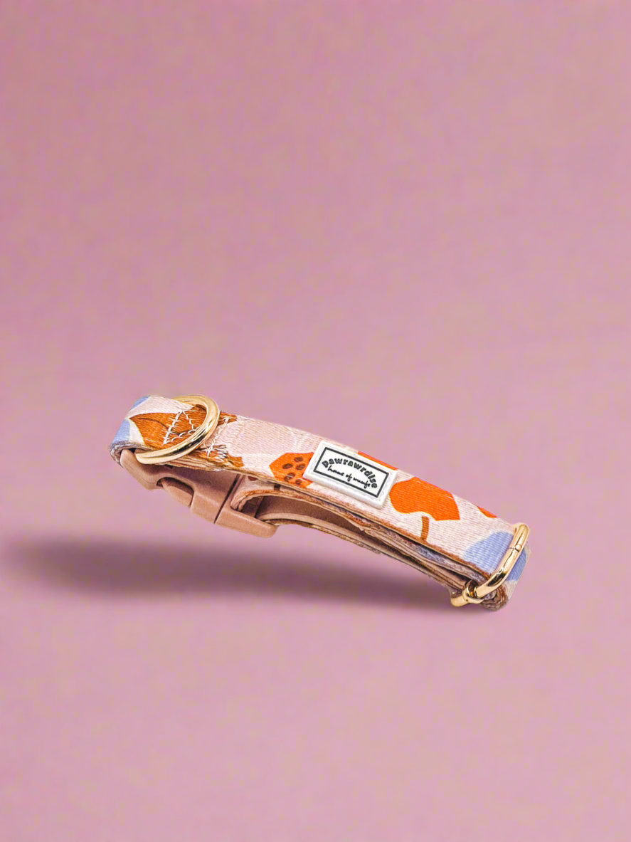 Summer Lurving Dog Collar – adjustable dog collar with D-ring and tropical-inspired print