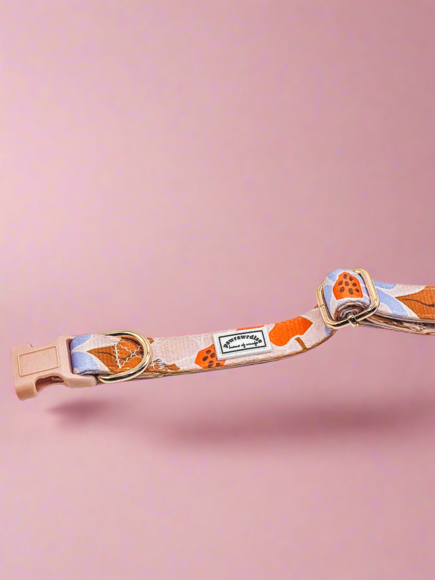 Summer Lurving Dog Collar – adjustable dog collar with D-ring and tropical-inspired print