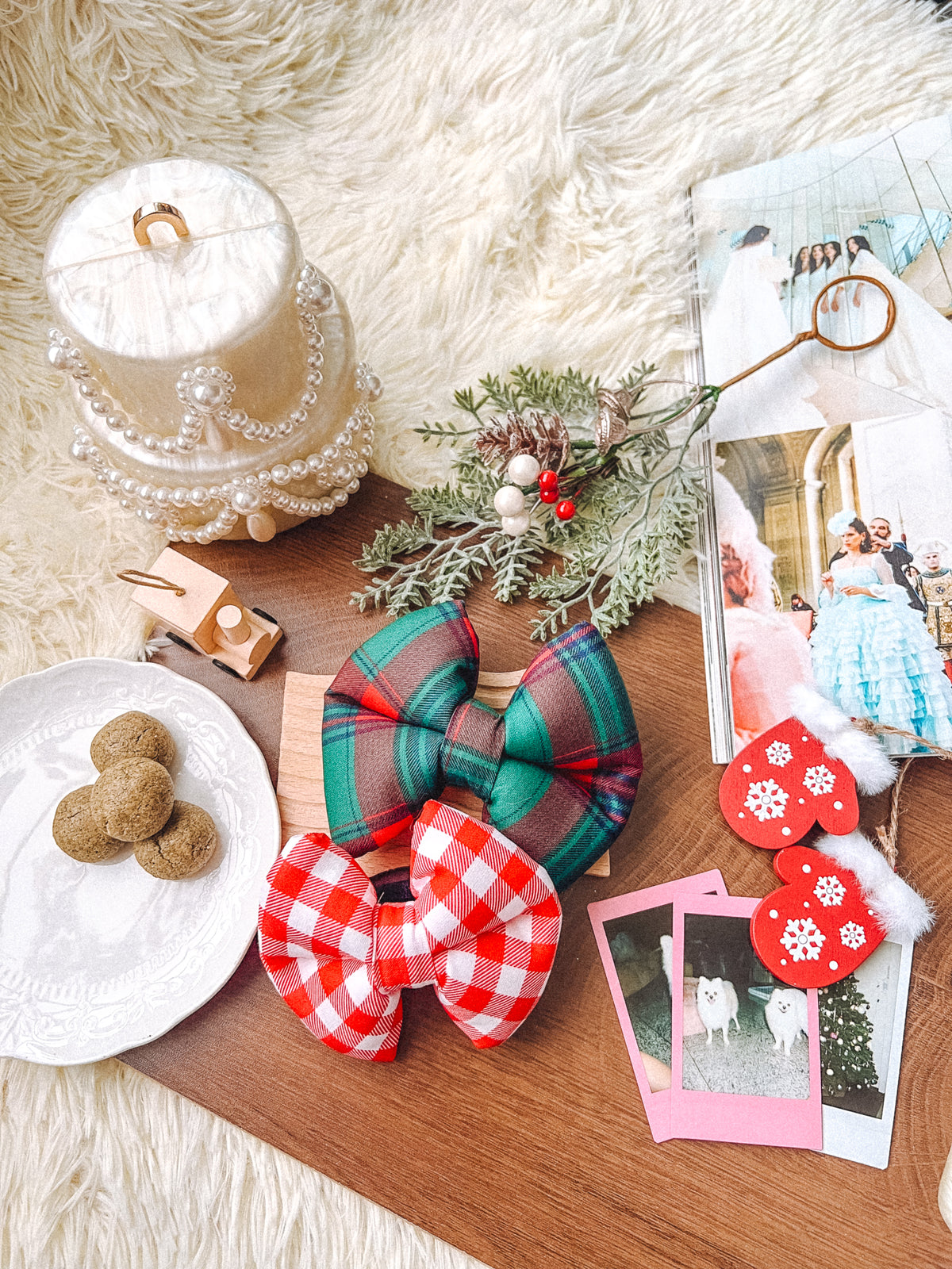 Tartan Pillow Bow – handmade pillow bow for pets in a signature print