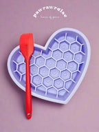 Valentina 2-in-1 Honeycomb Slow Feeder & Lick Mat with Spatula – pet feeding enrichment bowl with textured surface