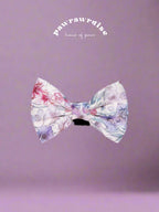 Whimsical Floral Bow: decorative pet bow in lavender-and-blush floral print