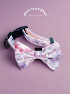 Whimsical Floral Bow: decorative pet bow in lavender-and-blush floral print