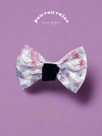 Whimsical Floral Bow: decorative pet bow in lavender-and-blush floral print