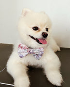 Whimsical Floral Bow: decorative pet bow in lavender-and-blush floral print